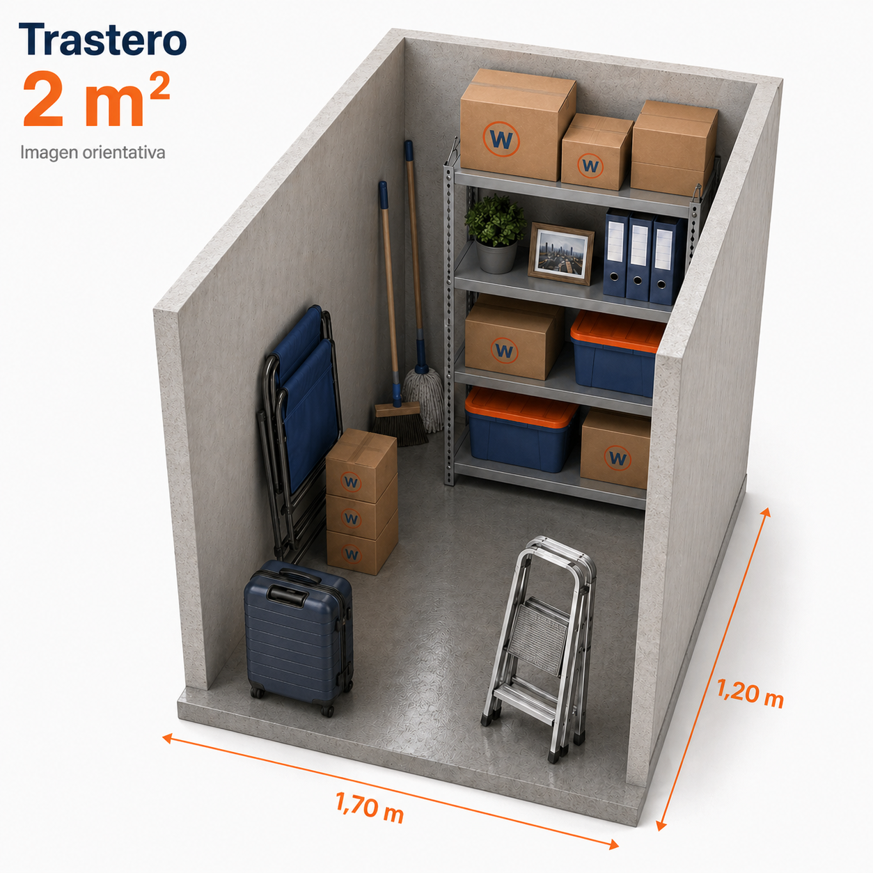 Indicative storage unit of 2 m²