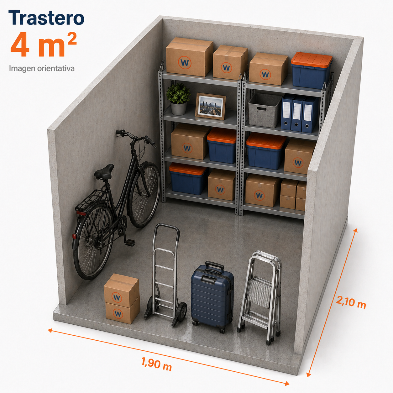 Indicative storage unit of 4 m²