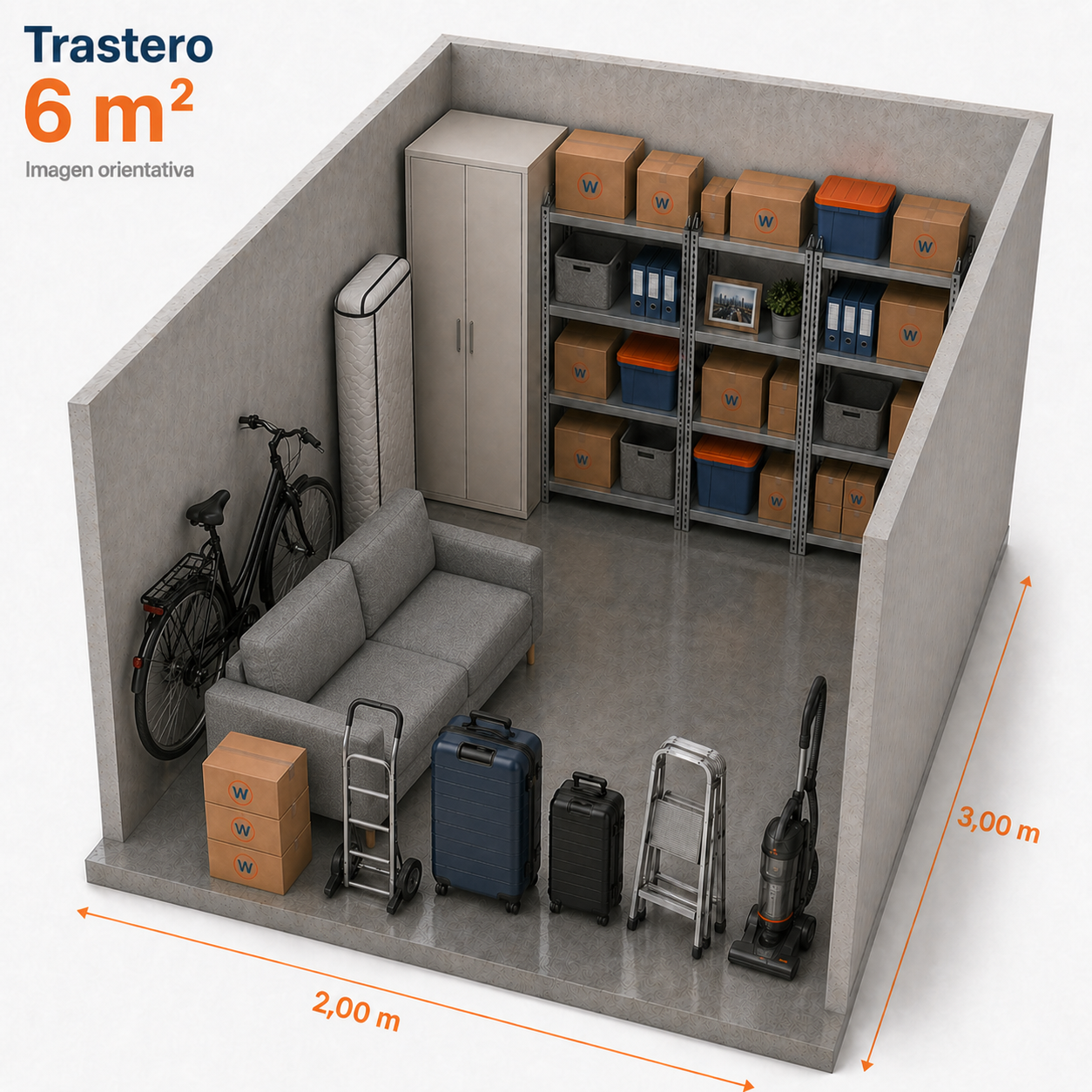 Indicative storage unit of 6 m²
